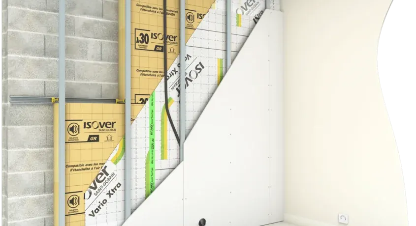 Béton isolé par l'intérieur avec pare vapeur